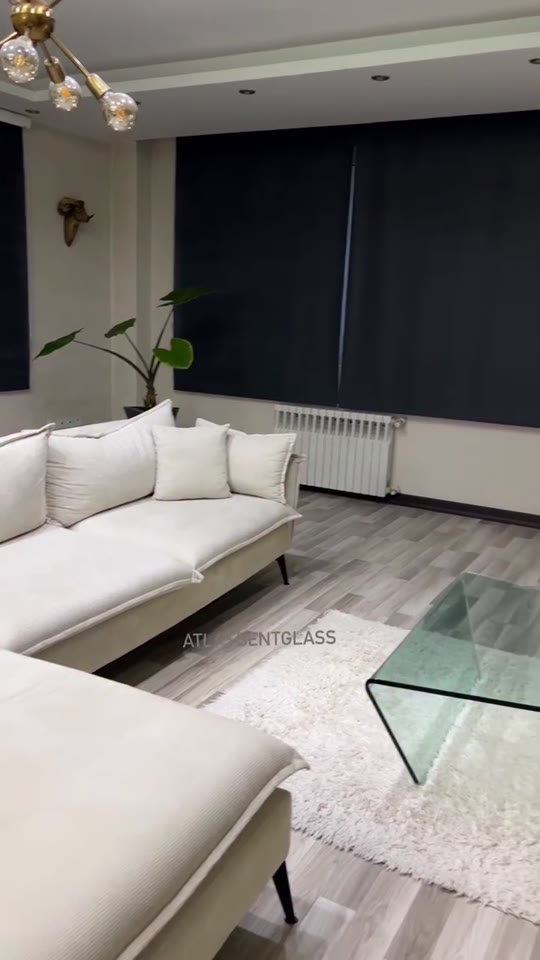 میز جلو مبلی شیشه خم